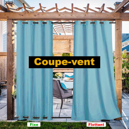 Modrý venkovní závěs na balkon a terasu