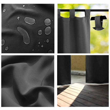 Tmavě šedý venkovní závěs s poutky