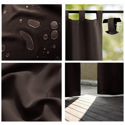 Tmavě hnědý venkovní závěs s poutky