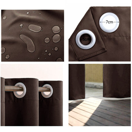 Hnědý venkovní voděodolný závěs s oky