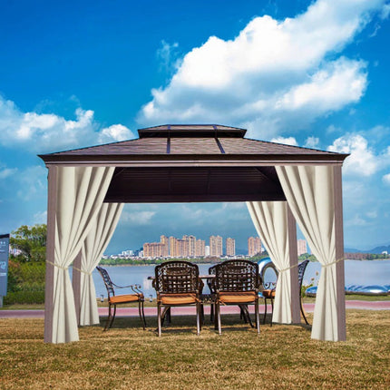 Béžový venkovní závěs na zahradu