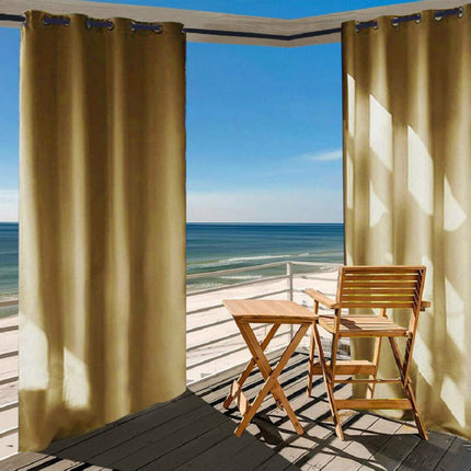 Hořčicový venkovní závěs na pergolu