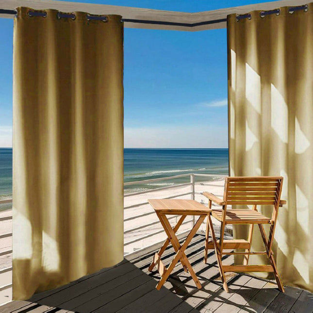 Hořčicový venkovní závěs na pergolu