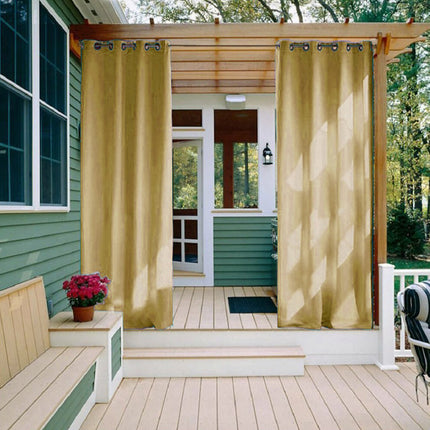 Hořčicový venkovní závěs na pergolu