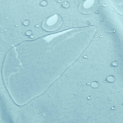 Světle modrý závěs na pergolu