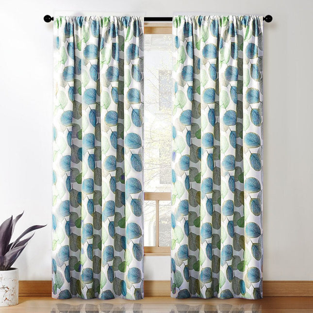 Zatemňovací závěs se zelenými listy