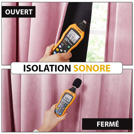 Pudrově růžový sametový zatemňovací závěs