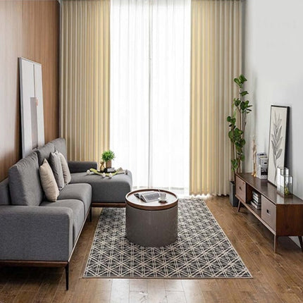 Jednobarevný lněný závěs do obýváku