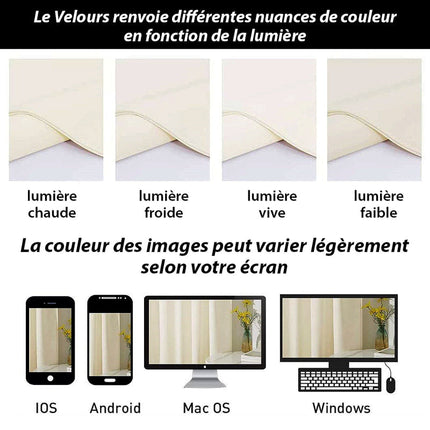 Izolační sametový závěs v barvě slonoviny