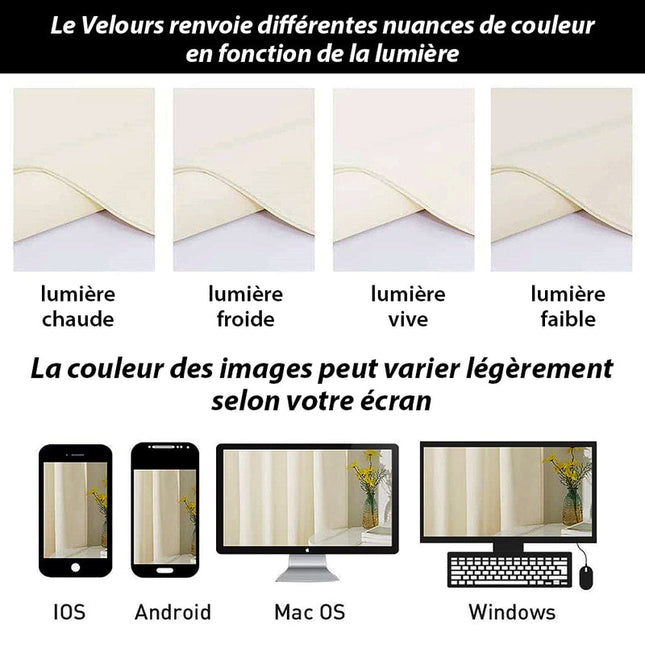 Izolační sametový závěs v barvě slonoviny