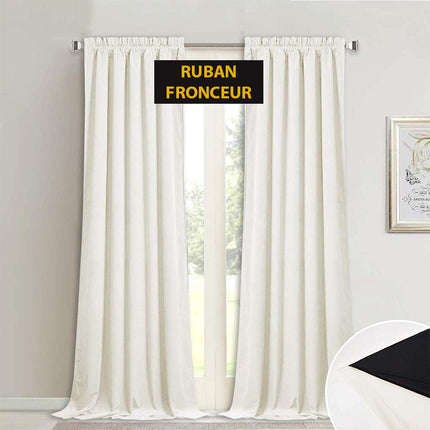 Bílý sametový zatemňovací závěs