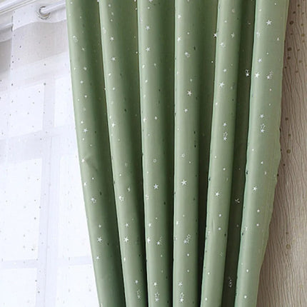 Zelený zatemňovací závěs s hvězdičkami