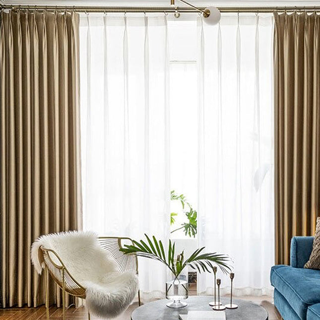 Moderní hladká bílá voálová záclona