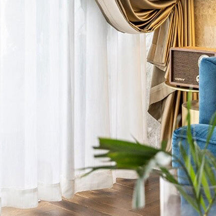 Moderní hladká bílá voálová záclona